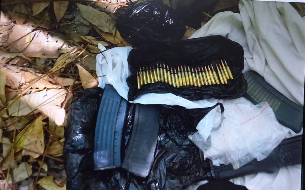 Ammunition an magazines seized by police in Tobago.  - Photo courtesy TTPS