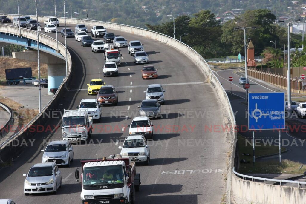 Traffic on the south-bound ramp at Grand Bazaar during the blackout on Wednesday. PHOTO BY JEFF MAYERS  - 