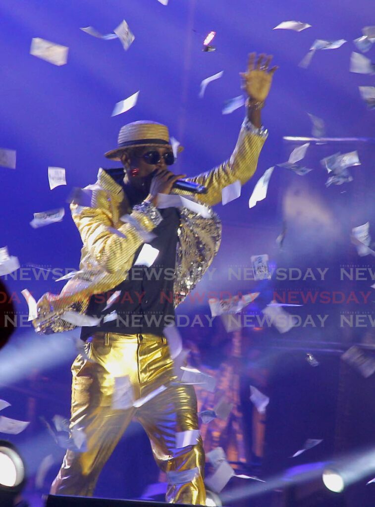 Groovy Soca Monarch winner College Boy Jesse (Jesse Stewart) during his performance at the Queen’s Park Savannah in 2020.. - FILE PHOTO/ROGER JACOB