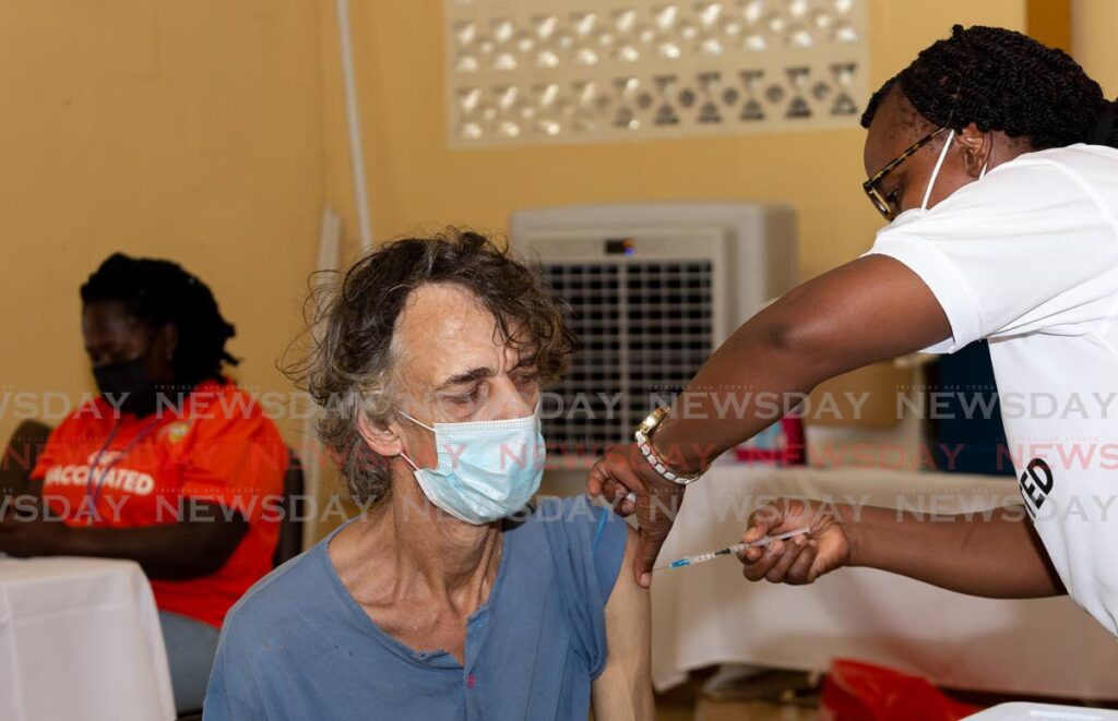 Donovan Archer receives the Johnson & Johnson vaccine at Mason Hall community centre, Tobago on October 12, 2021. - File photo/David Reid