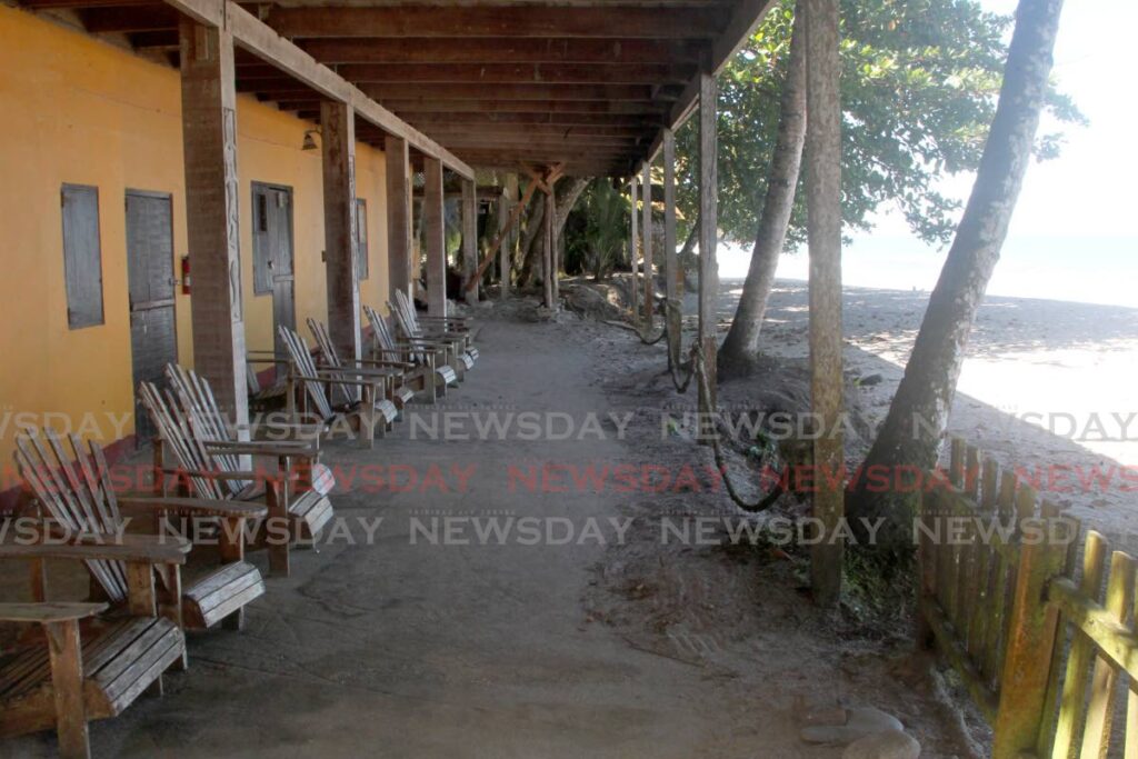 Evidence of coastal erosion can be seen in this November 2021 photo at the Mt Plaisir Estate Hotel and Restaurant, Grande Riviere beach. - ROGER JACOB