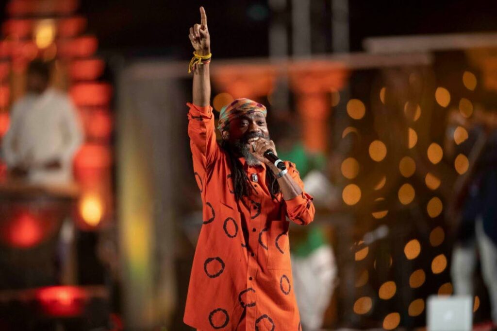 SINGING IN INDIA: Soca superstar Machel Montano performs at the Maha Shiv Raatri show in India on Tuesday before a combine live and online audience of millions. 
PHOTO COURTESY ISHA FOUNDATION - 