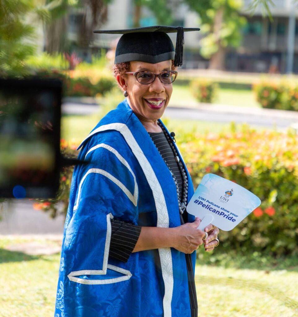 UWI St Augustine Campus Council chair Sharon Christopher was awarded a 2021 Chaconia Medal (Gold) for her contributions to business, banking and finance. - University of the West Indies