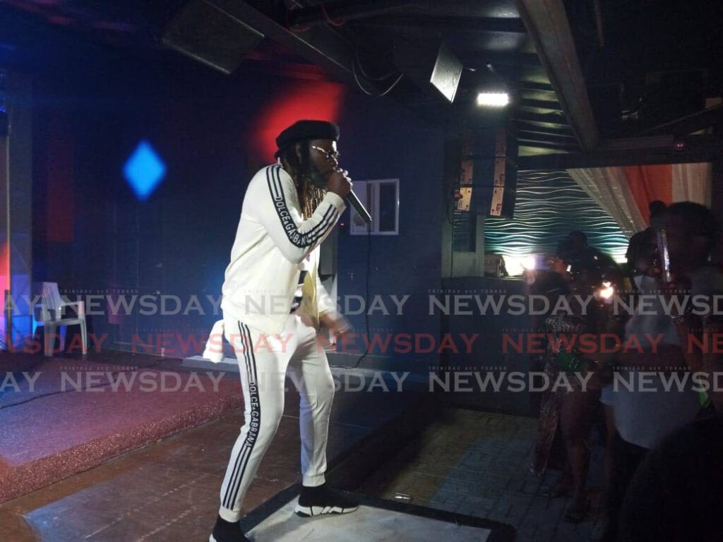 Chris Gayle performing at a party in Barbados on Thursday. - Jelani Beckles