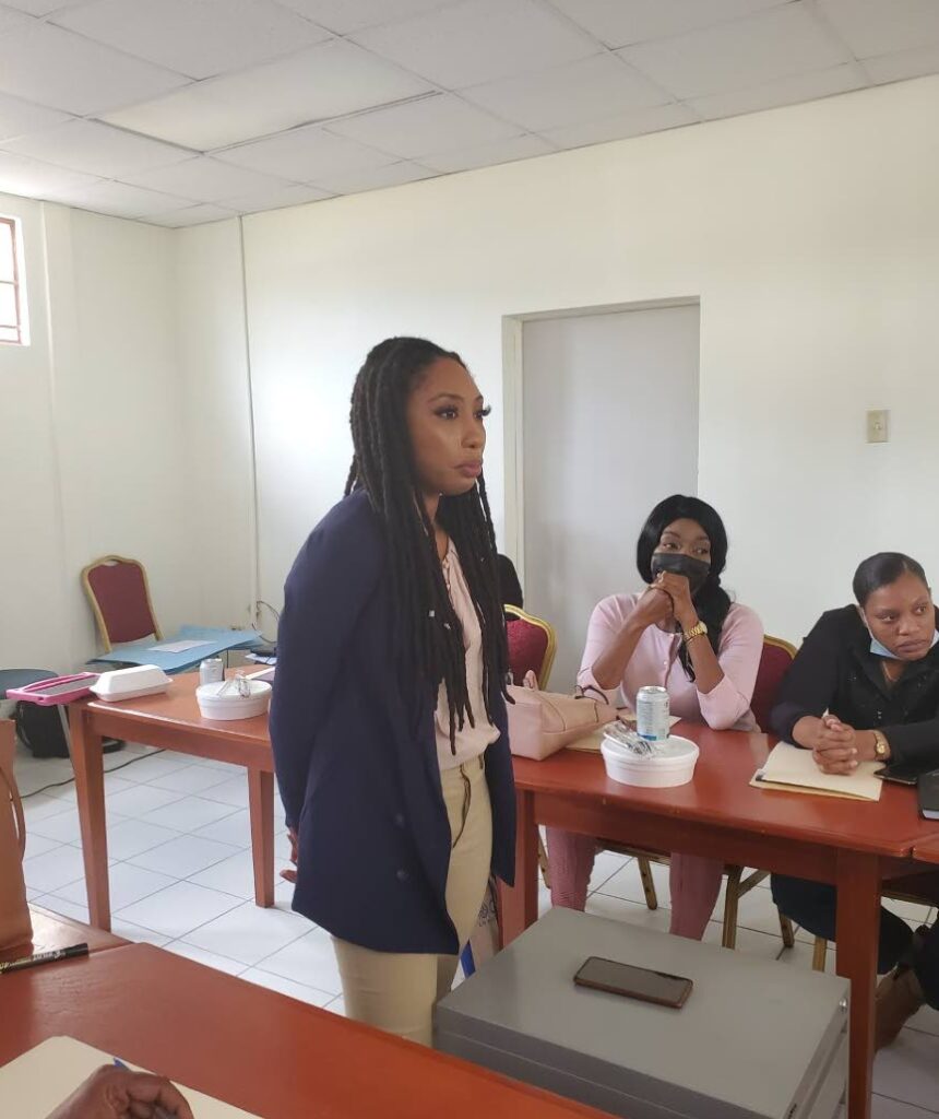 Human rights educator Adeola Young addresses participants at the police sensitistation workshop on Friday at the Coalition Against Domestic Violence, Robinson Ville, Belmont on Friday.   PHOTO COURTESY TERRY-ANN ROY - 