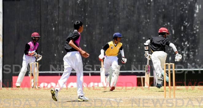 Action in Monday’s semifinal of the Scotiiabank NextGen Under-15 cricket semifinal between East and Central at the National Cricket Centre, Couva. - 
