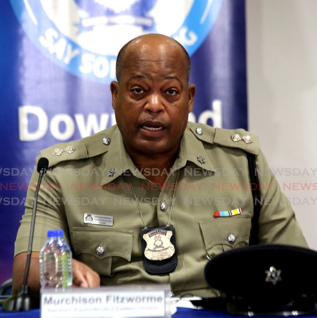 Murchison Fitzworme Assistant Superintendent  Eastern Division at police media briefing at Police Administration Building  Corner Edward and Sackville Streets, Port of Spain.   - SUREASH CHOLAI