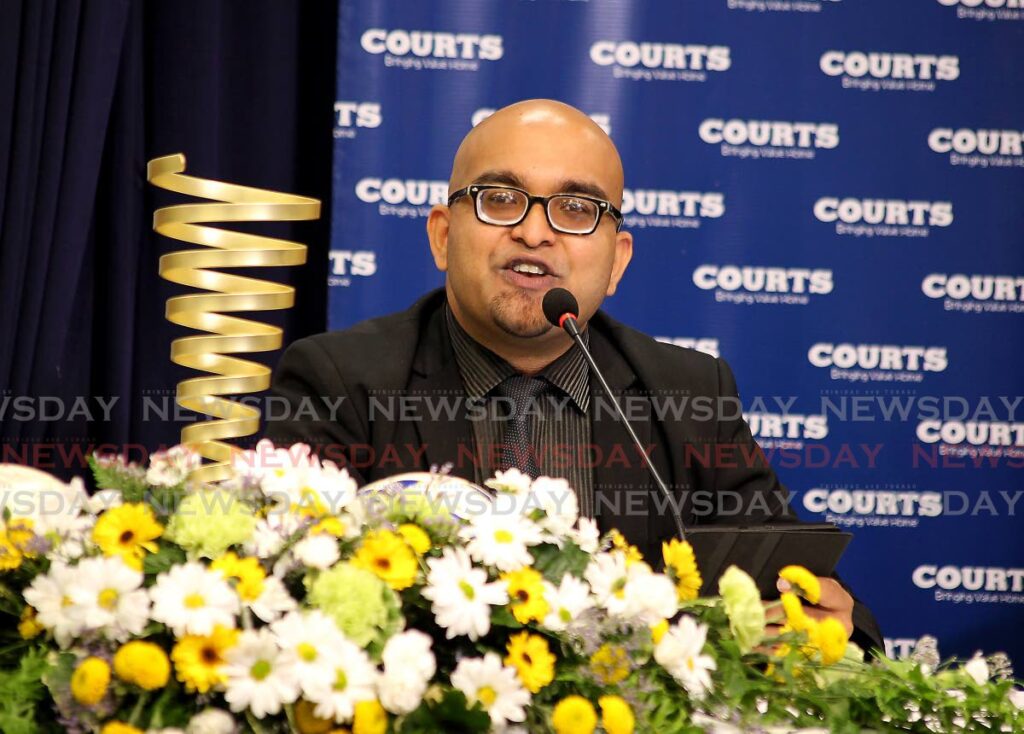 Shahad Ali, public relations officer of Unicomer (Trinidad) Limited, at the media launch of the Courts Caribbean Classic on Thursday. - ROGER JACOB