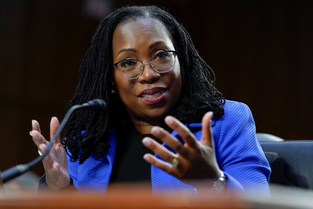 ‌ In this file photo, Supreme Court nominee Ketanji Brown Jackson testifies during her Senate Judiciary Committee confirmation hearing on Capitol Hill in Washington, on March 23. - AP PHOTO