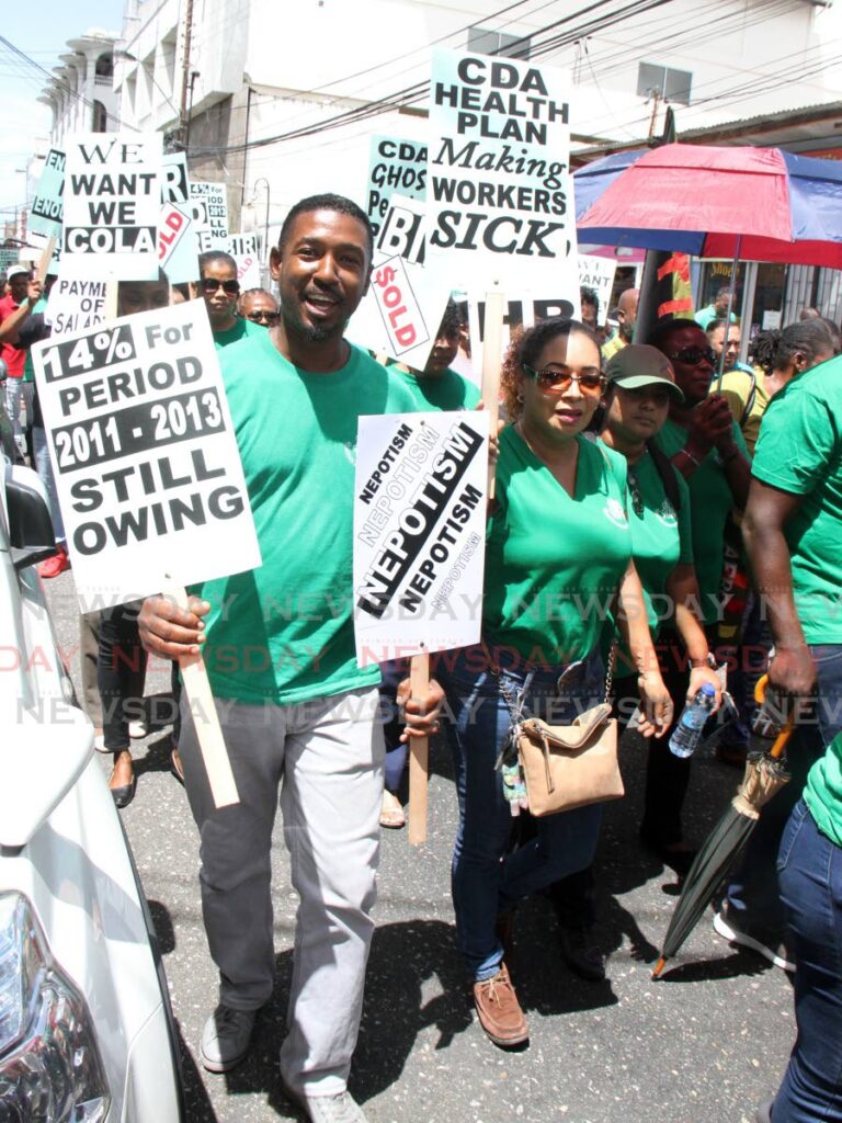 PSA members take part in a joint trade union march in Port of Spain on June 6, 2019. - File photo/Angelo Marcelle