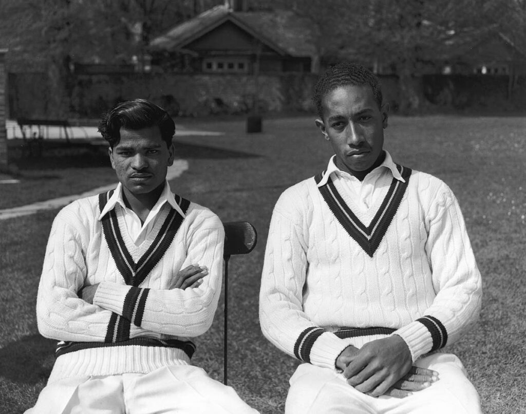 West Indies’ spin twin Sonny Ramadhin (left) and Alfred Valentine. - 