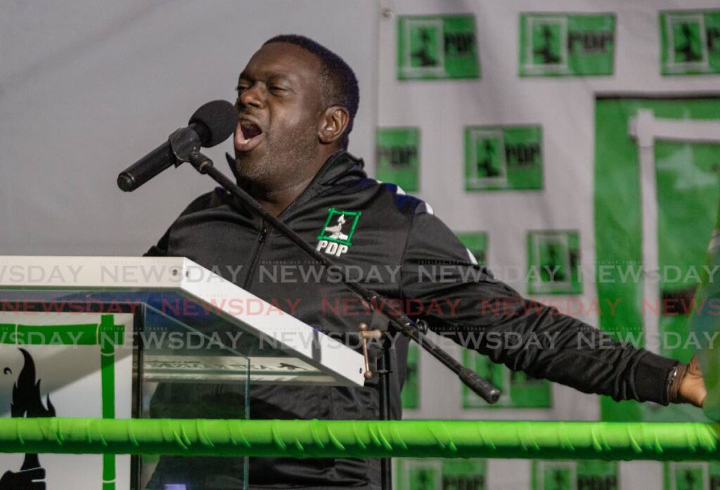 PDP political leader Watson Duke at a political meeting in Tobago. FILE PHOTO - 