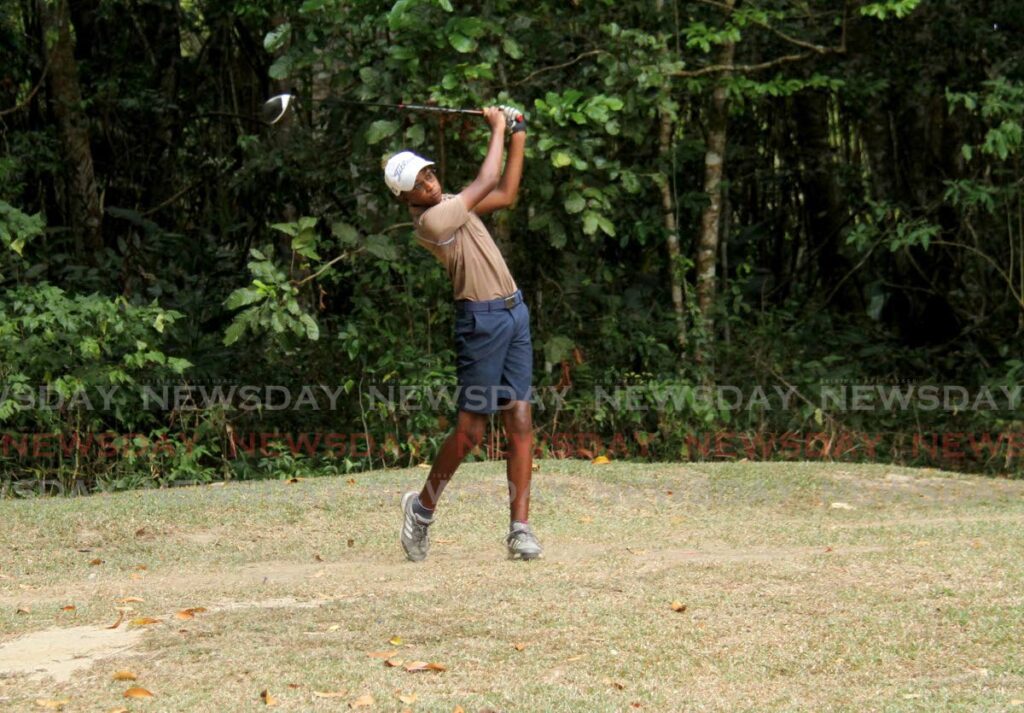 Isaiah Rowley competes during day one of the Republic Bank Junior Golf Open 2022, at the Chaguaramas Golf Club, Chaguaramas, on Wednesday.  - AYANNA KINSALE