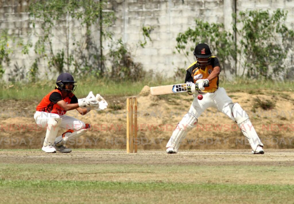 Central’s Dinesh Sookdeo plays a shot against South East during the Under-17 Inter-Zone Youth Series final, at the National Cricket Centre, Couva, on Wednesday. - AYANNA KINSALE