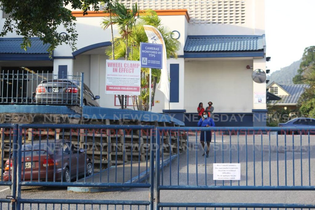 The Massy Stores supermarket at Cascade, St Ann's remained closed on Thursday. - ROGER JACOB