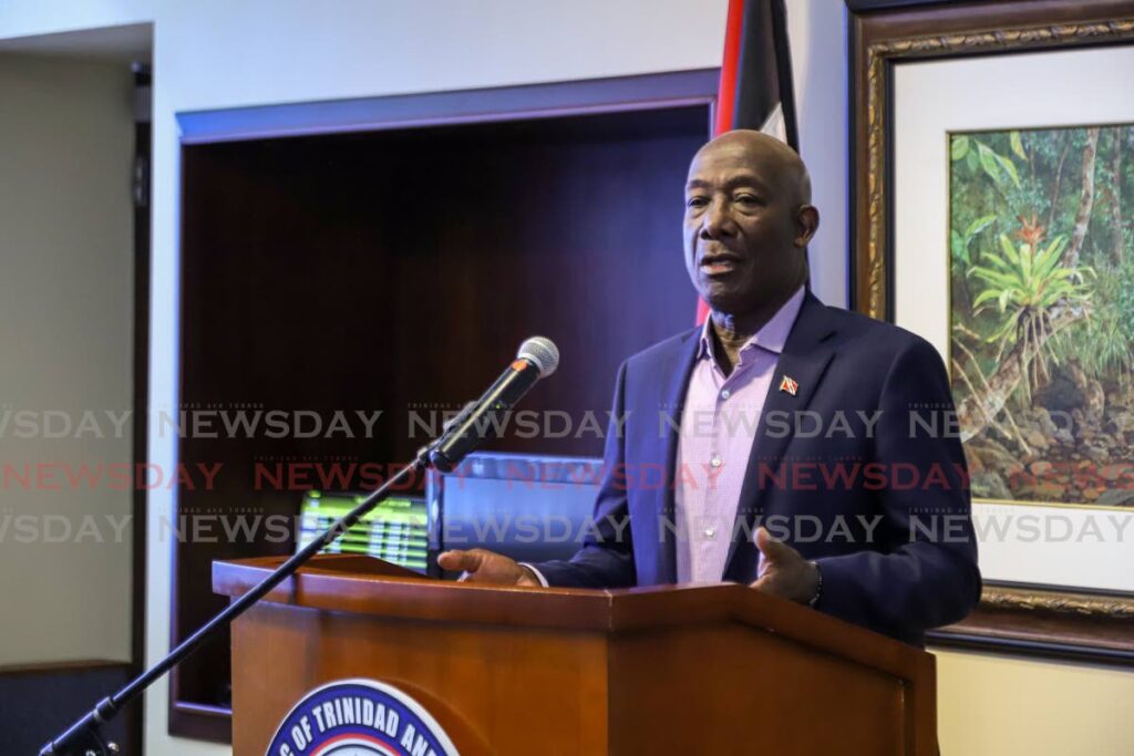 Prime Minister Dr Keith Rowley at the VIP Lounge, Piarco International Airport after his return from an overseas trip on April 21. - JEFF K MAYERS
