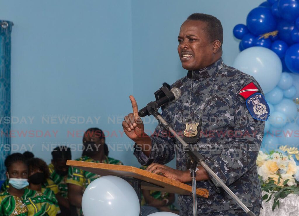 ACP Collis Hazel calls on Tobagonians to join youth groups at the launch of a Youth Skills Centre in Charlotteville on Sunday. - David Reid
