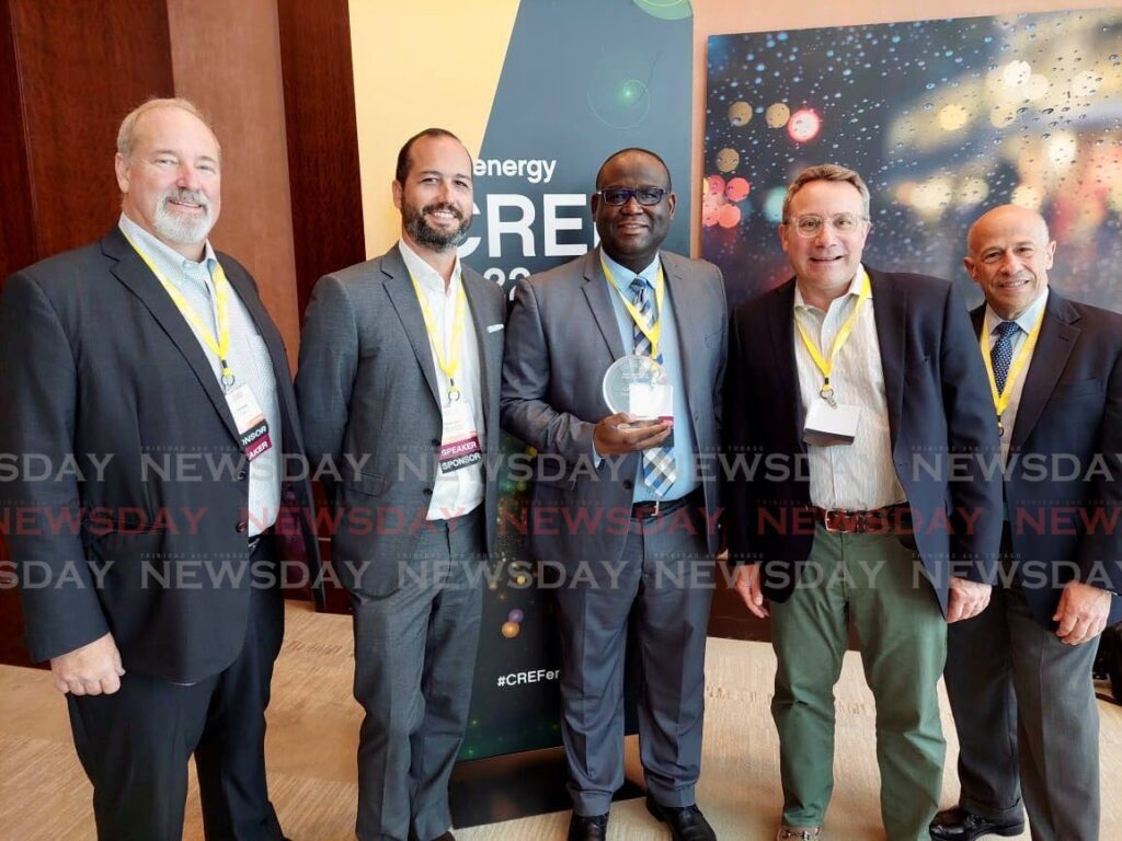 Left to right: Robert Blenker, CEO, WRB Energy; Adam Carter, managing director investment banking, CIBC FirstCaribbean; Valmore Stewart, associate director, investment banking, CIBC FirstCaribbean; Andrew Rovito, senior vice president, BMR Energy and Bruce Levy, president and CEO, BMR Energy.  