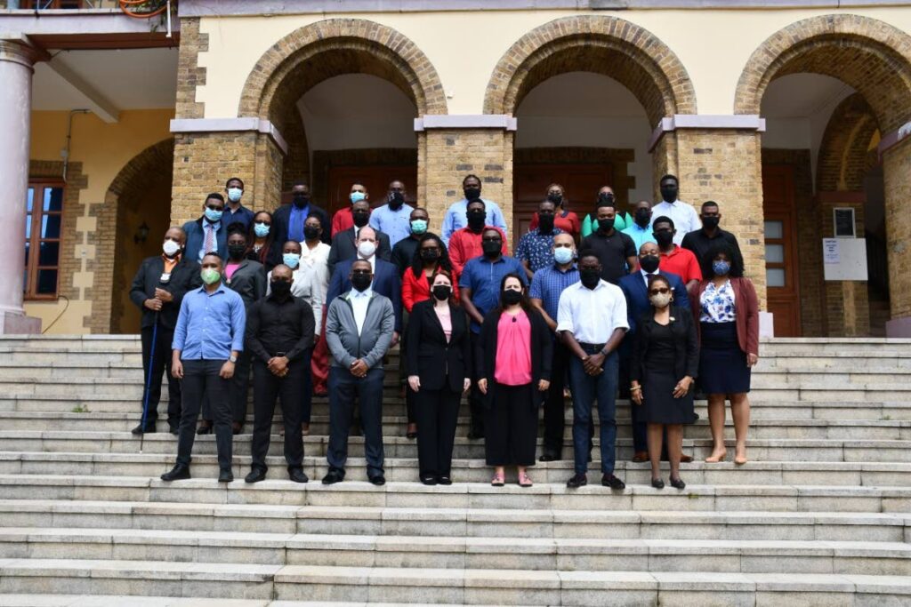 Officers from TT's different law enforcement agencies, with officials from the US Embassy, at the Police Training Academy, St James, on Monday. 

PHOTO COURTESY US EMBASSY  - PHOTO COURTESY US EMBASSY 