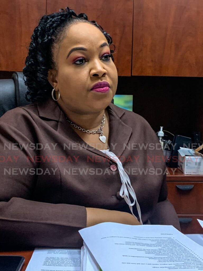 Acting Supt Claire Guy-Alleyne speaks with Newsday at her St Clair Office on Thursday. - Darren Bahaw