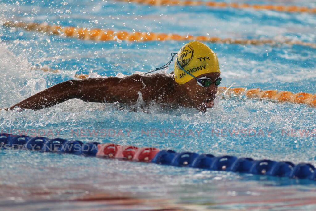 Action in the National Open Long Course Championship at the National Aquatic Centre, Couva. Photo by Marvin Hamilton