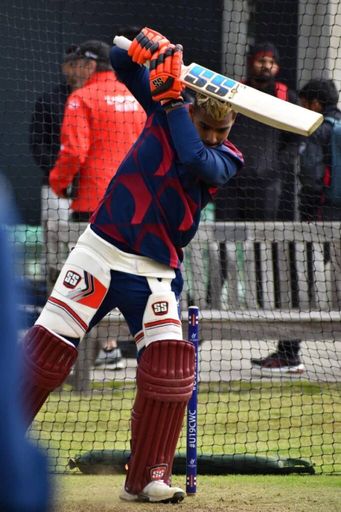 West Indies ODI captain Nicholas Pooran bats during a practice session, at Amsterdam, on Sunday, ahead of the first One Day International between the West Indies and hosts Netherlands. PHOTO COURTESY CRICKET WEST INDIES' FACEBOOK PAGE. - 