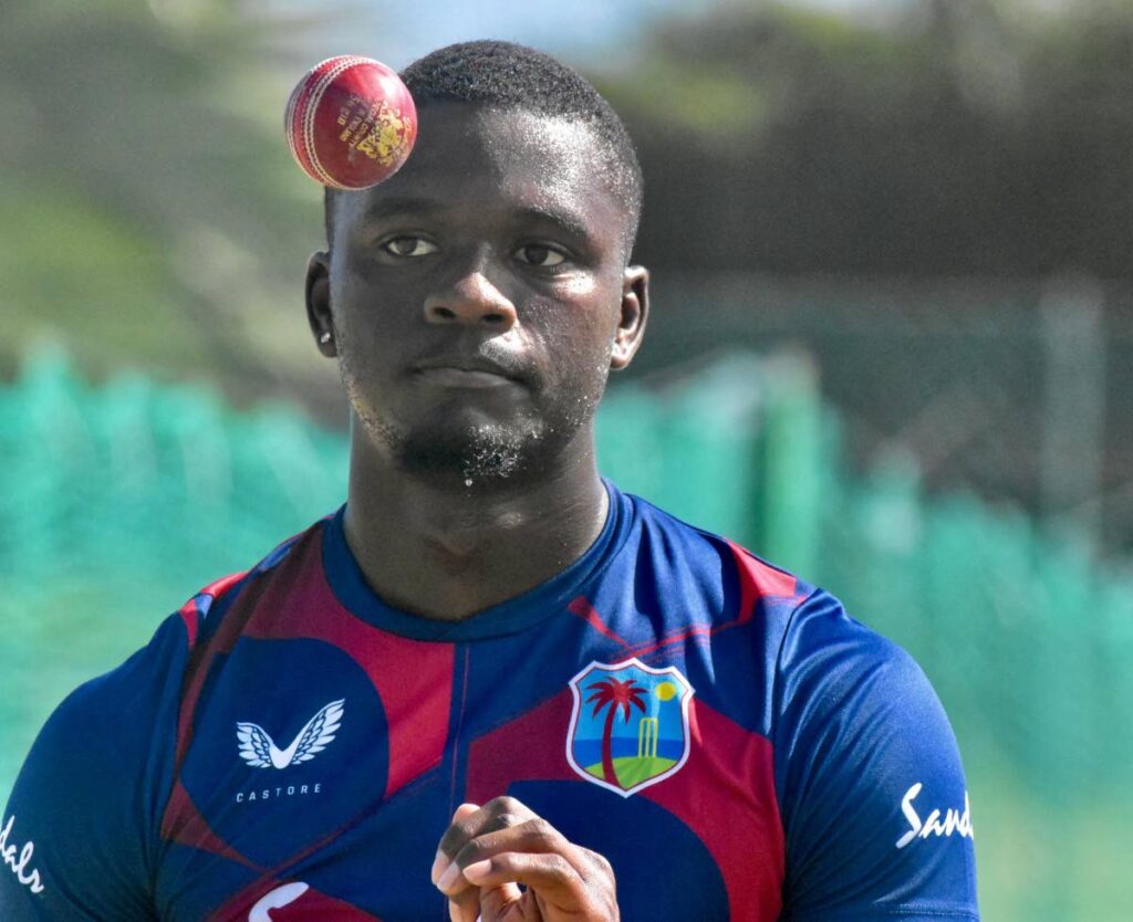West Indies' pacer Jayden Seales grabbed three wickets in the first innings of the first Test against Bangladesh, at the Sir Viv Richards Stadium, North Sound, Antigua, on Thursday. - CWI Media