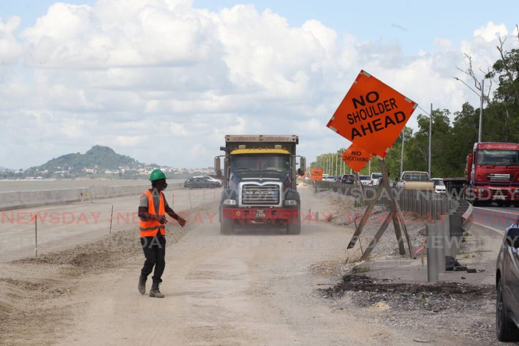 FILE PHOTO: Construction continues on the San Fernando to Point Fortin Highway in August 2021. - 