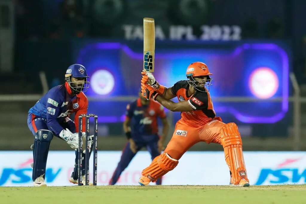 In this file photo, Sunrisers Hyderabad’s Nicholas Pooran looks to play a shot against the Delhi Capitaduring the Indian Premier League T20 match, at the Brabourne Stadium, Mumbai, India. - via IPL