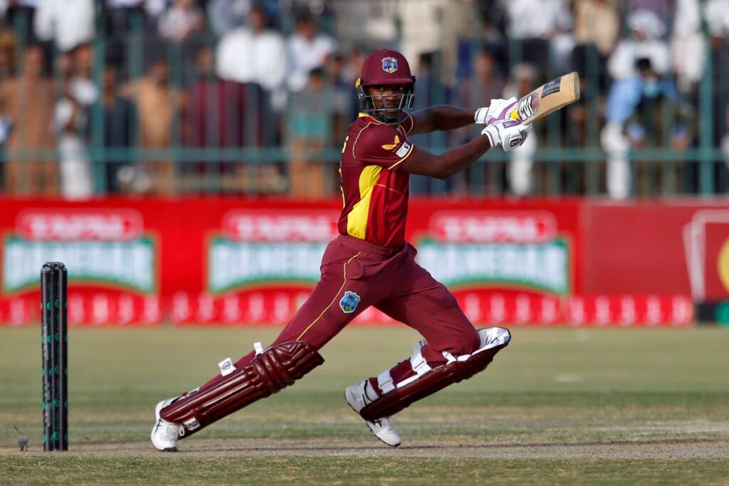 West Indies’ Shamarh Brooks bats during the first one day international against Pakistan at the Multan Cricket Stadium, in Multan, Pakistan, on Wednesday. AP Photo - 