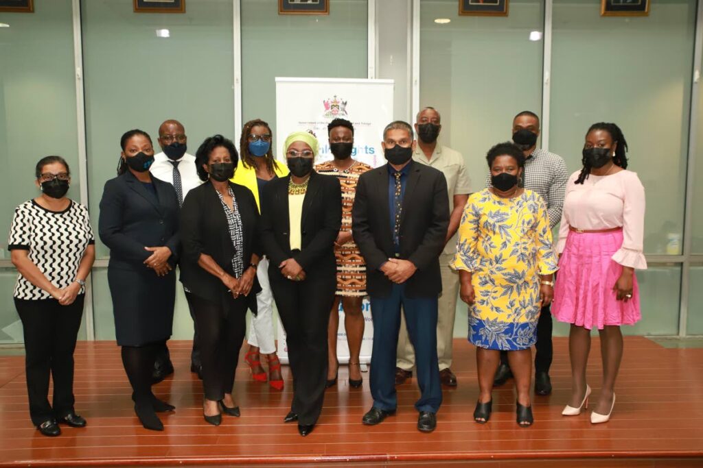 Newly-installed St Jude's Home for Girls board members with Vijay Gangapersad, deputy permanent secretary in the Ministry of Gender and Child Affairs. - 