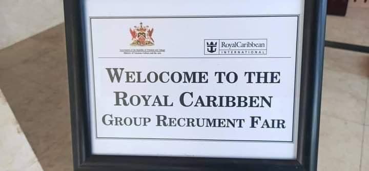 This photo of a sign allegedly at one of the recent recruitment drives by Royal Caribbean Group International has gone viral on social media owing to its typographical errors.  - 