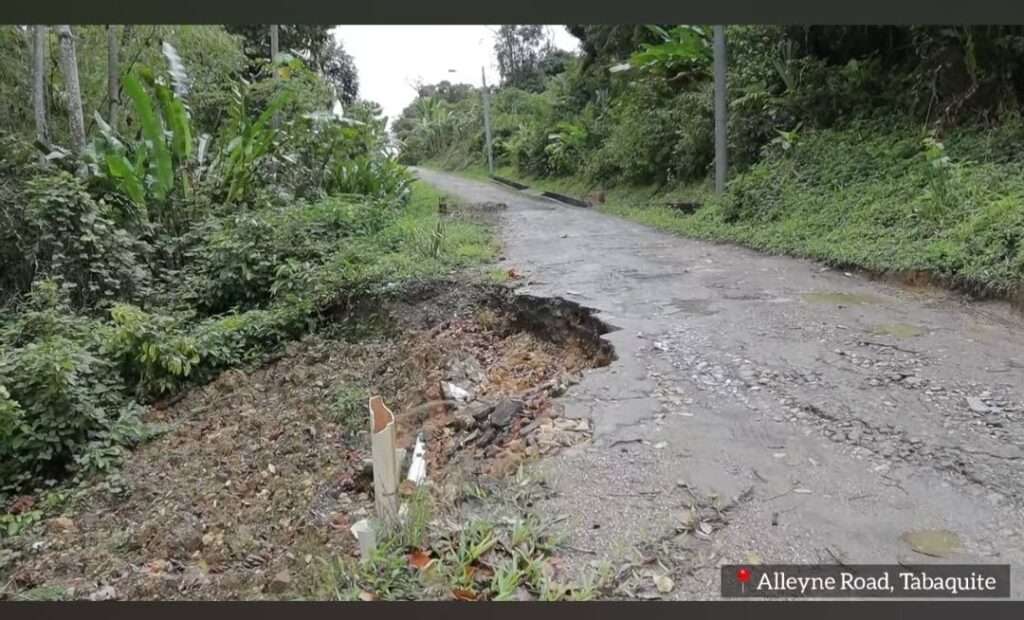 Road depression at Alleyne Road, Tabaquite  - Tabaquite MP Office