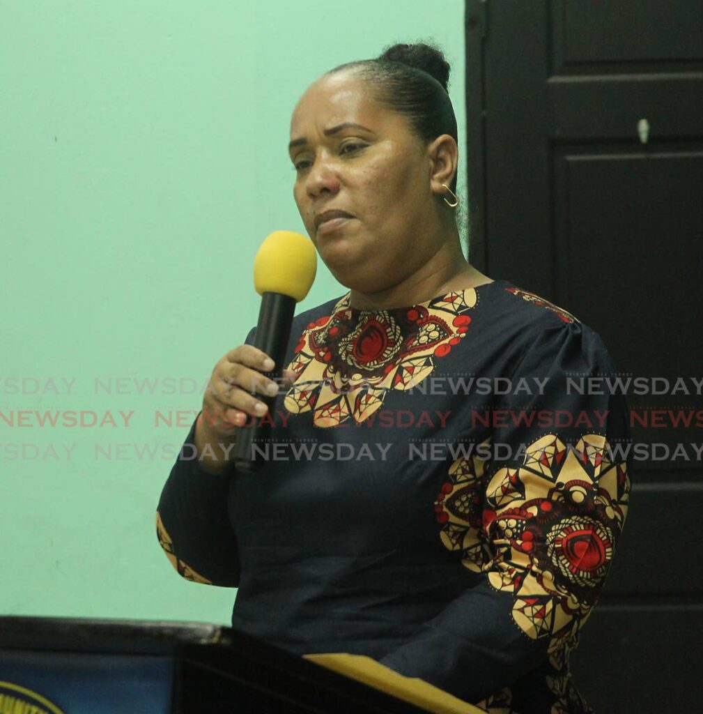 MP for D'Abadie/O'Meara Lisa Morris-Julian speaks to youth members of the PNM at the Laventille Community Centre on June 18. - Angelo Marcelle