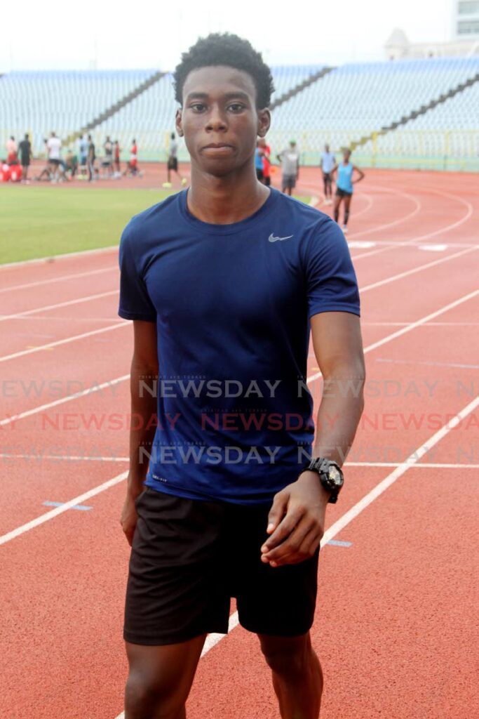 TT 400m runner Kaiyin Morris took part in a training session, on Wednesday, at the Hasely Crawford Stadium, Port of Spain.  - Angelo Marcelle