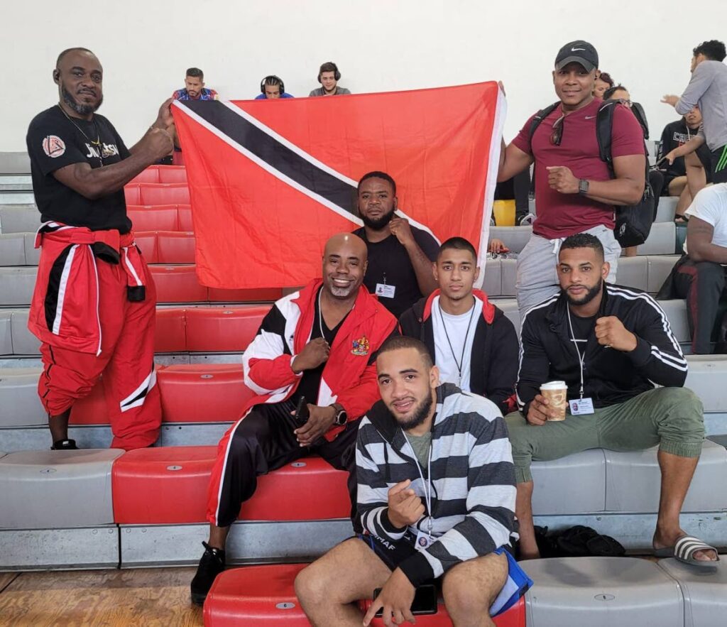 Coaches and fighters representing Trinidad and Tobago at the International MMA Federation (IMMAF) Pan American championships in Monterrey, Mexico. 
Trinidad and Tobago's fighters won two of their four fights in the semi-final category of the tournament. 

Photo courtesy Jason Fraser