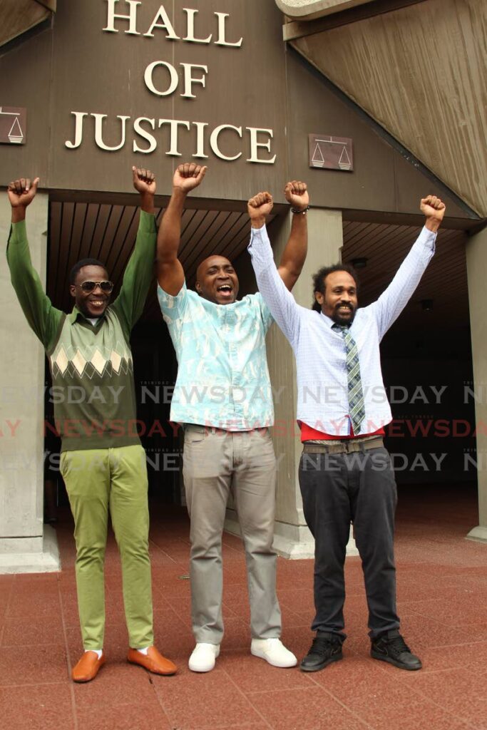 (L-R) Chris Durham, Deon Calliste and Ian Sandy have been freed of murder after spending more than a decade in jail. Photo by Roger Jacob