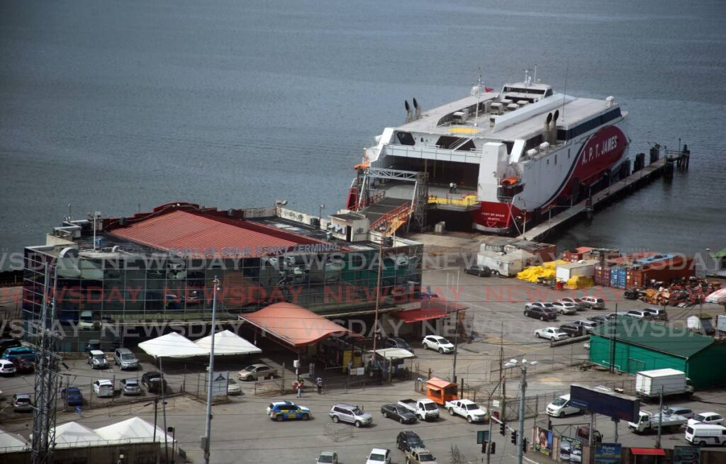 In this 2021 file photo, the APT James inter-island ferry is anchored at the Port of Spain ferry terminal. Caricom leaders have agreed to explore the establishment of an inter-regional ferry service. File photo/Sureash Cholai