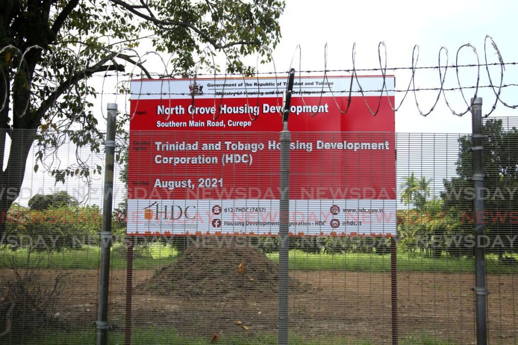 FILE PHOTO: The site of the HDC's North Grove Housing Development on land that used to form part of the St Augustine Nurseries in Curepe. Photo by Sureash Cholai