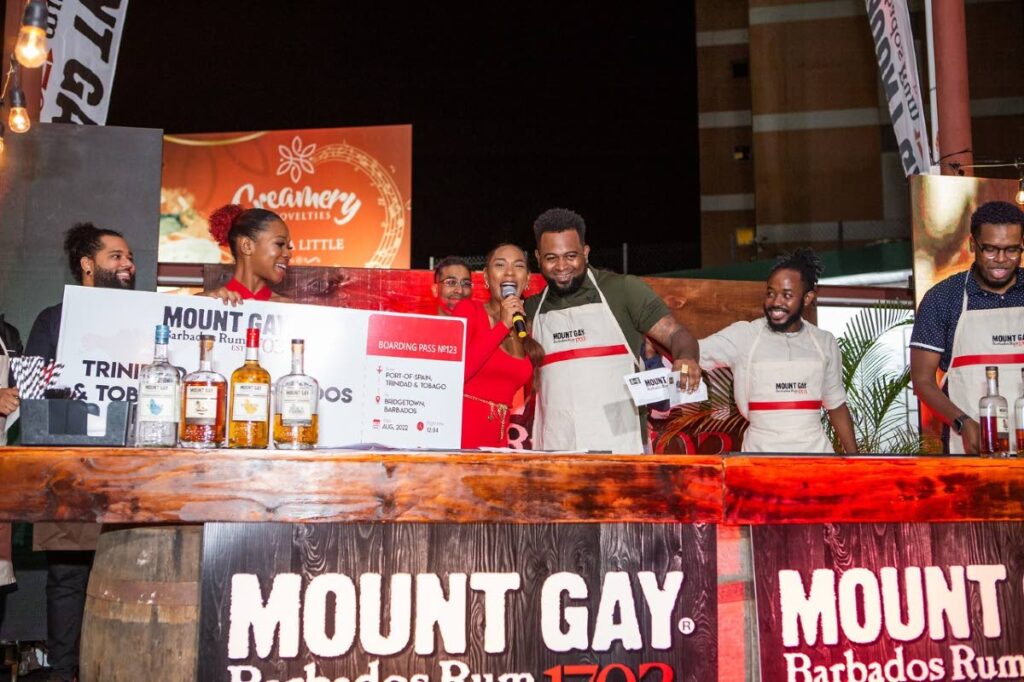  Justin Ballantyne is announced winner of the semi-finals of the Mount Gay Cocktail competition. - 