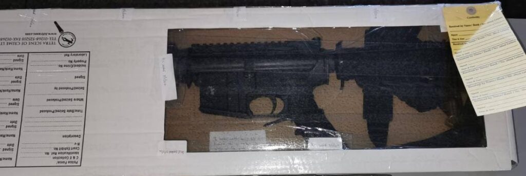 SEIZED: An AR 15 assault rifle which along with 21 rounds of ammunition was found and seized by police in Sea Lots early on Thursday morning. PHOTO COURTESY TTPS

PHOTO COURTESY TTPS - 