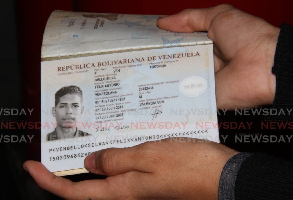 Passport photo of Felix Bello, of Venezuela, who died after an accident on July 18 in Debe. Photo by Marvin Hamilton