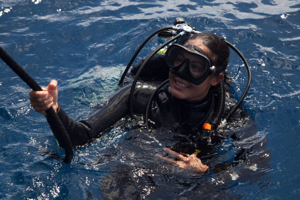 Marine biologist Anjani Ganase going for a dive. PHOTO COURTESY Christophe Bailhache - 