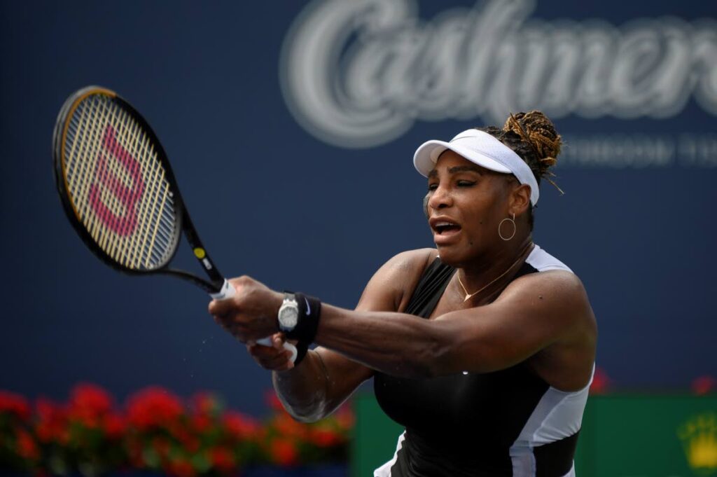 Serena Williams, of the United States, returns the ball during a match against Nuria Parrizas-Diaz, of Spain, during the National Bank Open tennis tournament in Toronto, on Monday. (AP PHOTO) - 