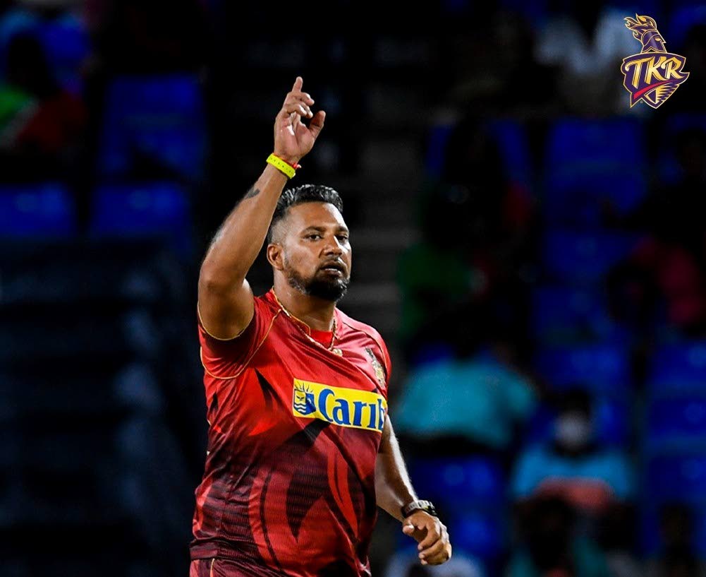 Trinbago Knight Riders pacer Ravi Rampaul celebrates a wicket in the 6ixty tournament. Photo courtesy Trinbago Knight Riders - 