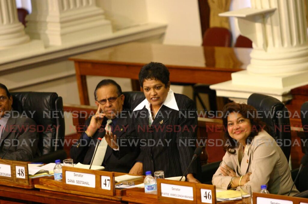 In this file photo, former independent senator Dana Seetahal SC makes her contribution during a sitting of the Senate in 2006. - 