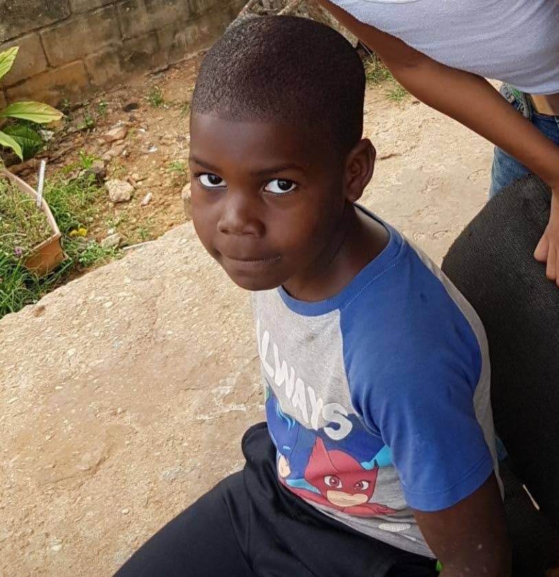 Nine-year-old Javan Price who is in hospital after he was shot in Morvant. 