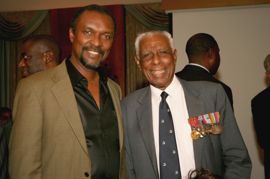 David Boothman with Justice Ulric Cross at the Caribbean Glory gala, June 19, 2009, Andrews Air Force Base, Maryland, US. Photo courtesy David Boothman 