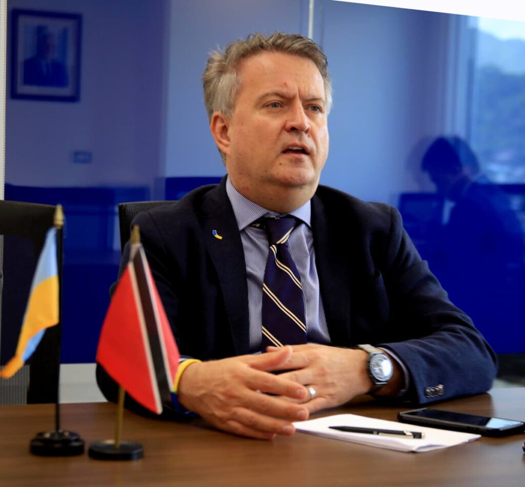 Sergiy Kyslytsya, permanent representative of Ukraine to the UN and ambassador of Ukraine to TT (non-resident) in an interview at the Delegation of the European Union to TT, Queen's Park East, Port of Spain. - SUREASH CHOLAI