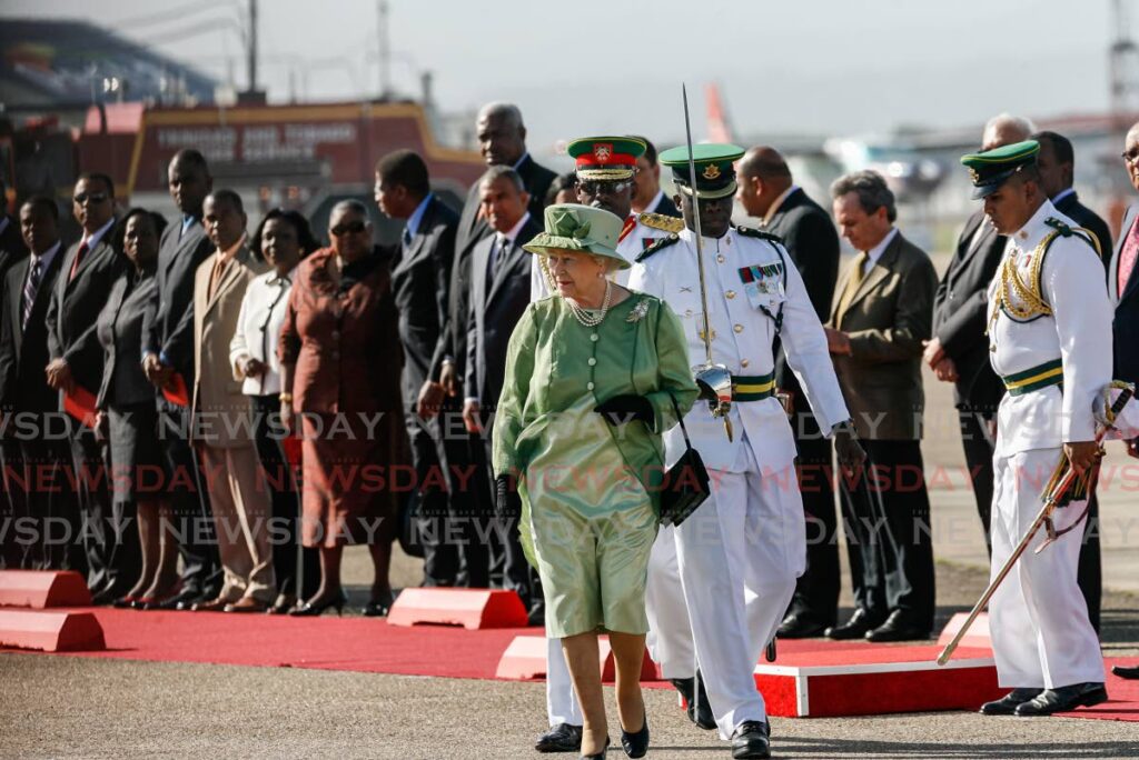 File photo: Queen Elizabeth II arrives at the Piarco International Airport for the CHOGM on November 26 2009.
